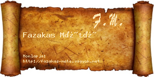 Fazakas Máté névjegykártya