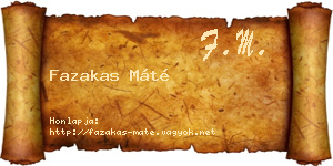 Fazakas Máté névjegykártya